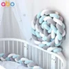 Abo Πάντα Πλεξούδα Βελουτέ Γαλάζιο Λευκό Γκρί 2.10m 3