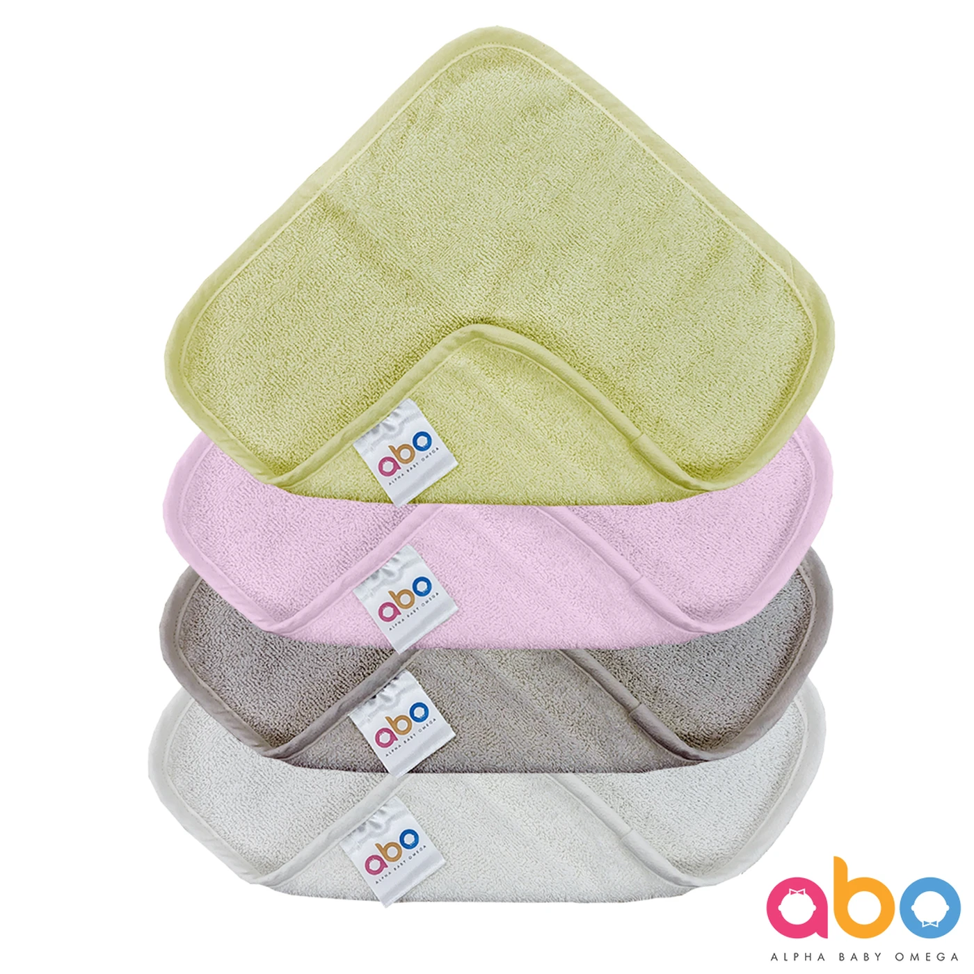 Abo Σετ 4τμχ Λαβέτες Ροζ, Γκρι, Λευκό, Κίτρινο 6