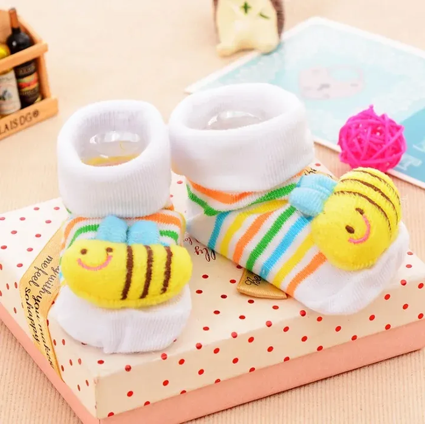 Baby Cloud Βρεφικά Καλτσάκια 0-6 μηνών Μελισσάκι - Image 1