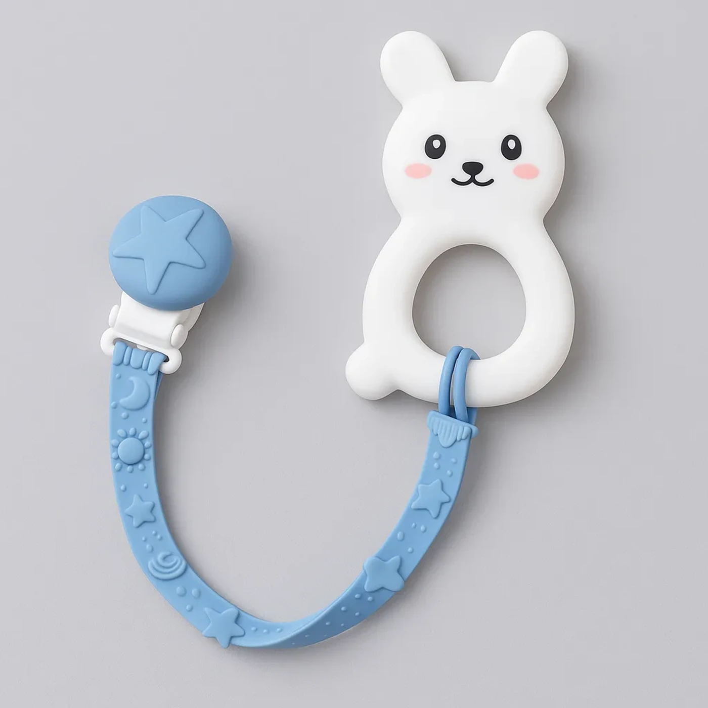 Baby Cloud Κλιπ με Μασητικό Λαγουδάκι Λευκό - Image 1