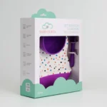 Baby Cloud Σετ Φαγητού Σιλικόνης Λευκό, Μωβ Πουά 4 Τμχ 3
