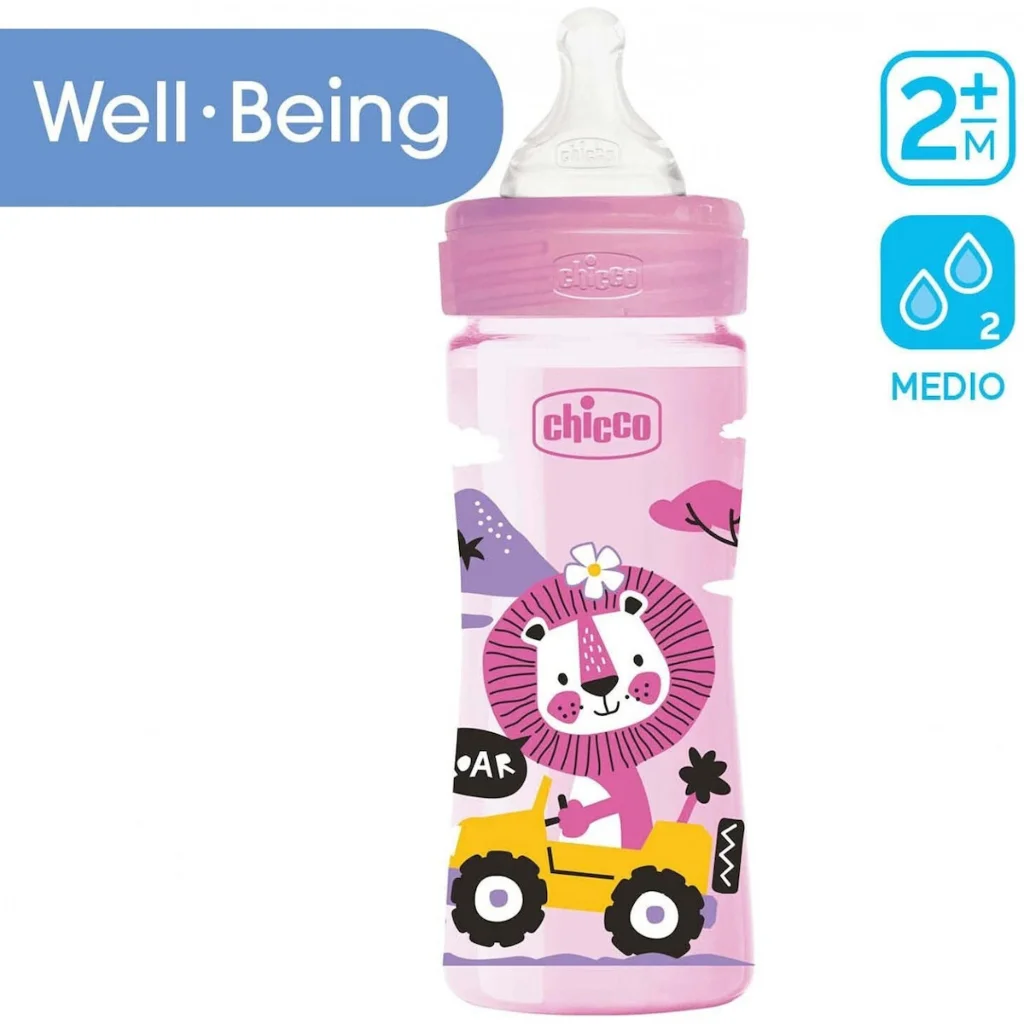 chicco Πλαστικό Μπιμπερό well being Κατά των Κολικών με Θηλή Σιλικόνης 250ml για 2+ μηνών pink lion chicco Πλαστικό Μπιμπερό well being Κατά των Κολικών με Θηλή Σιλικόνης 250ml για 2+ μηνών pink lion