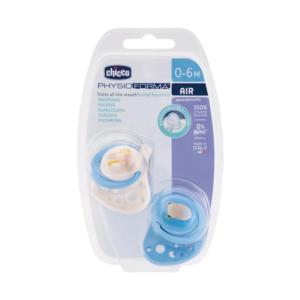 chicco Πιπίλες Σιλικόνης forma air growl Μπεζ/Σιέλ για 0 6 μηνών 2τμχ chicco Πιπίλες Σιλικόνης forma air growl Μπεζ/Σιέλ για 0 6 μηνών 2τμχ