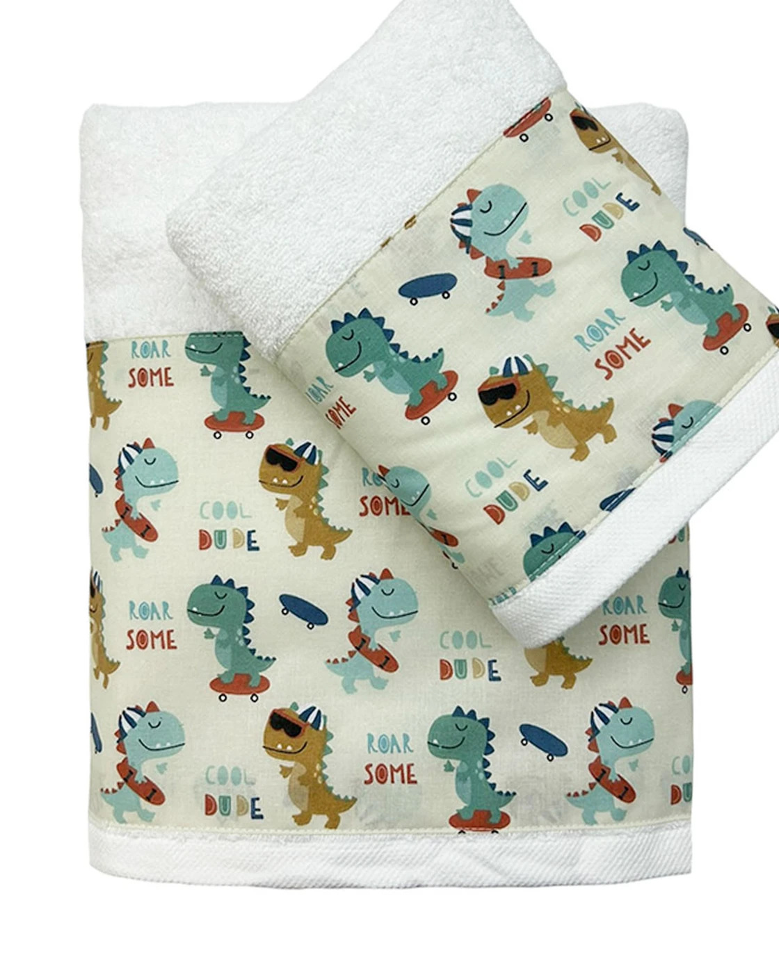 bunny bebe Πετσέτες Σετ (50×90, 70×140) 500gsm dino Εκρού