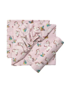 bunny bebe Σεντόνια κούνιας σετ 3τμχ με λάστιχο unicorn Πούδρα (Αντιγραφή)