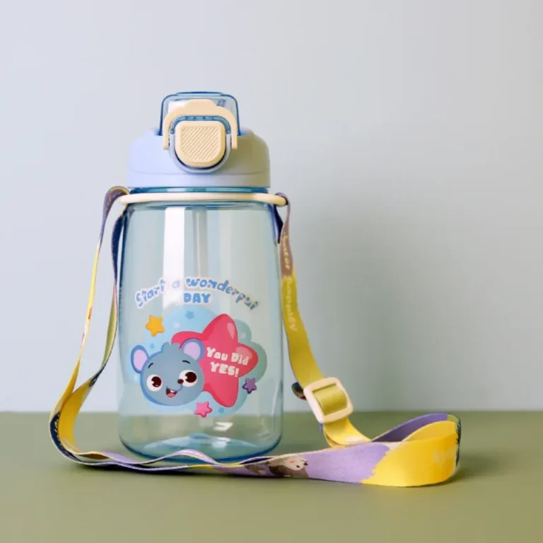 Παιδικό Παγούρι Νερού 600ml με Λουράκι – Ποντικάκι Γαλάζιο