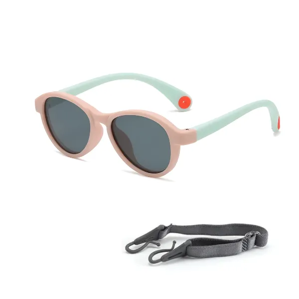 baby cloud Βρεφικά Γυαλιά Ηλίου multicolor green/peach uv400 με Λουράκι 12 μηνών – 3 ετών (11.0 x 11.5 εκ.)