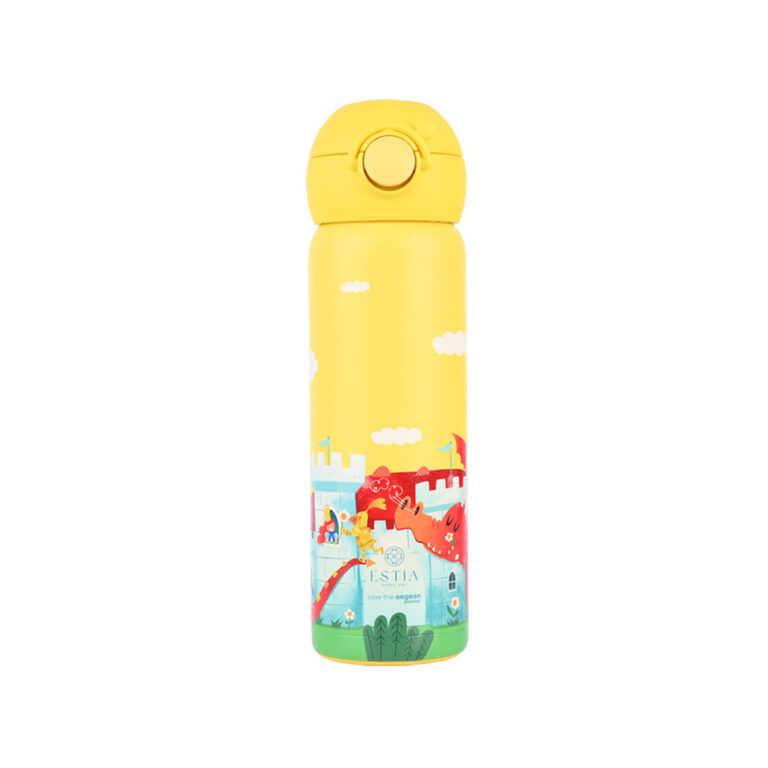 estia wonder bottle save the aegean Παιδικό Παγούρι Θερμός dragon Ανοξείδωτο με Καλαμάκι non spill fortress dragon 500ml