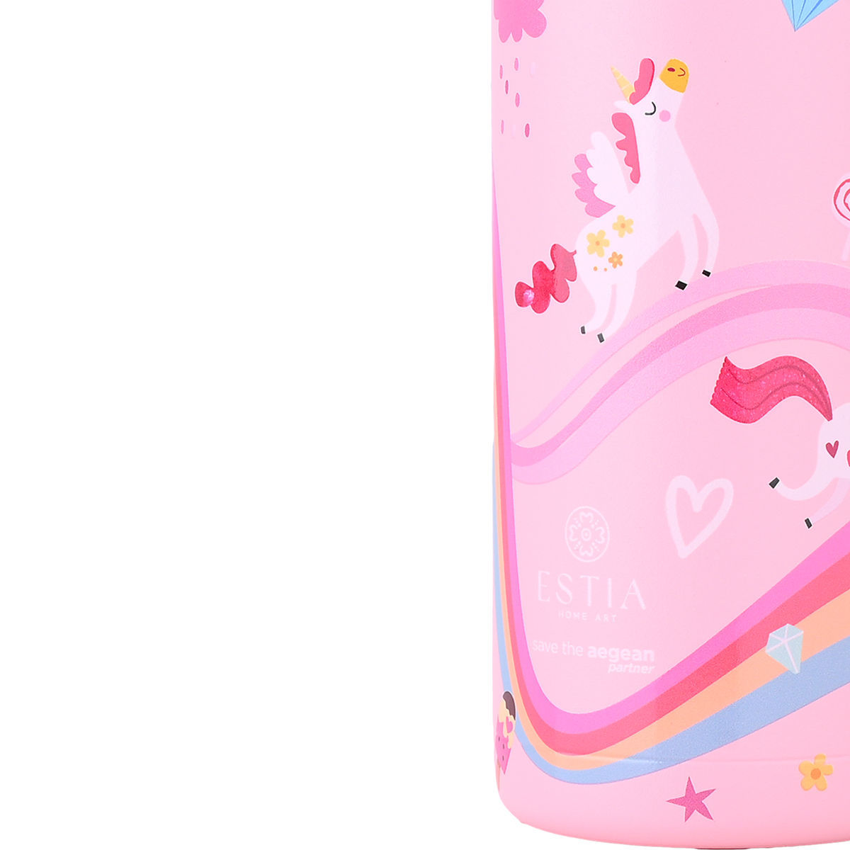 estia wonder bottle save the aegean Παιδικό Παγούρι Θερμός Ανοξείδωτο με Καλαμάκι non spill rainbow dreams 500ml