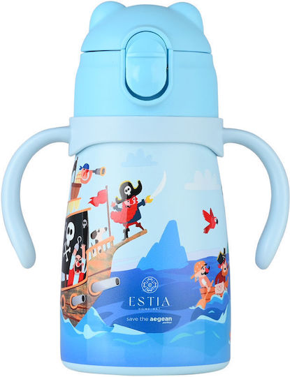 estia bubble bottle save the aegean Παιδικό Παγούρι Θερμός Ανοξείδωτο με pop up Καπάκι non spill treasure quest 300ml