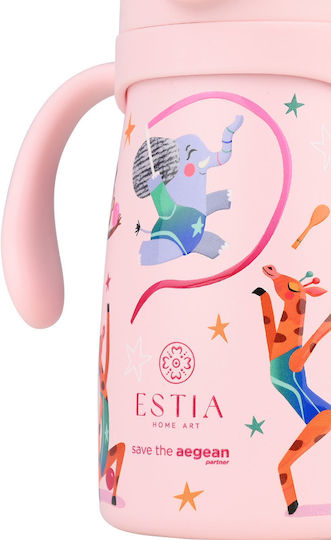 estia bubble bottle save the aegean Παιδικό Παγούρι Θερμός Ανοξείδωτο με pop up Καπάκι non spill love ascend 300ml
