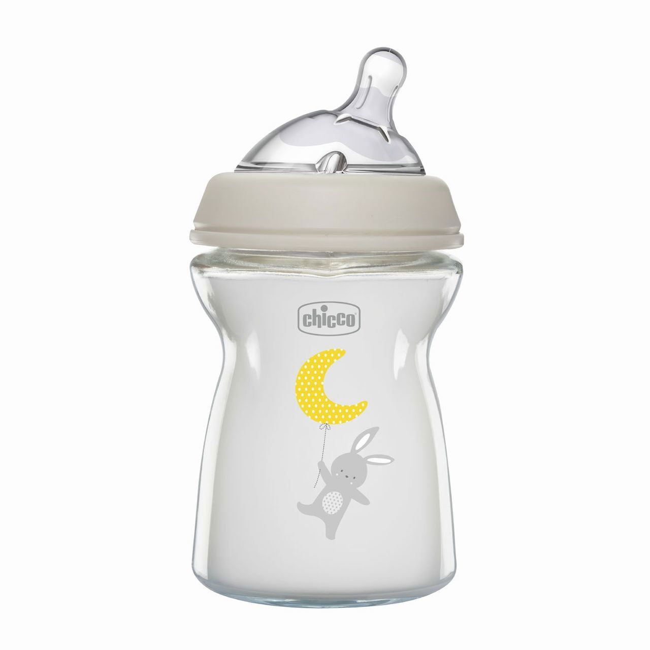 chicco Γυάλινο Μπιμπερό natural feeling Κατά των Κολικών με Θηλή Σιλικόνης για 0+ μηνών Γκρι 250ml chicco Γυάλινο Μπιμπερό natural feeling Κατά των Κολικών με Θηλή Σιλικόνης για 0+ μηνών Γκρι 250ml